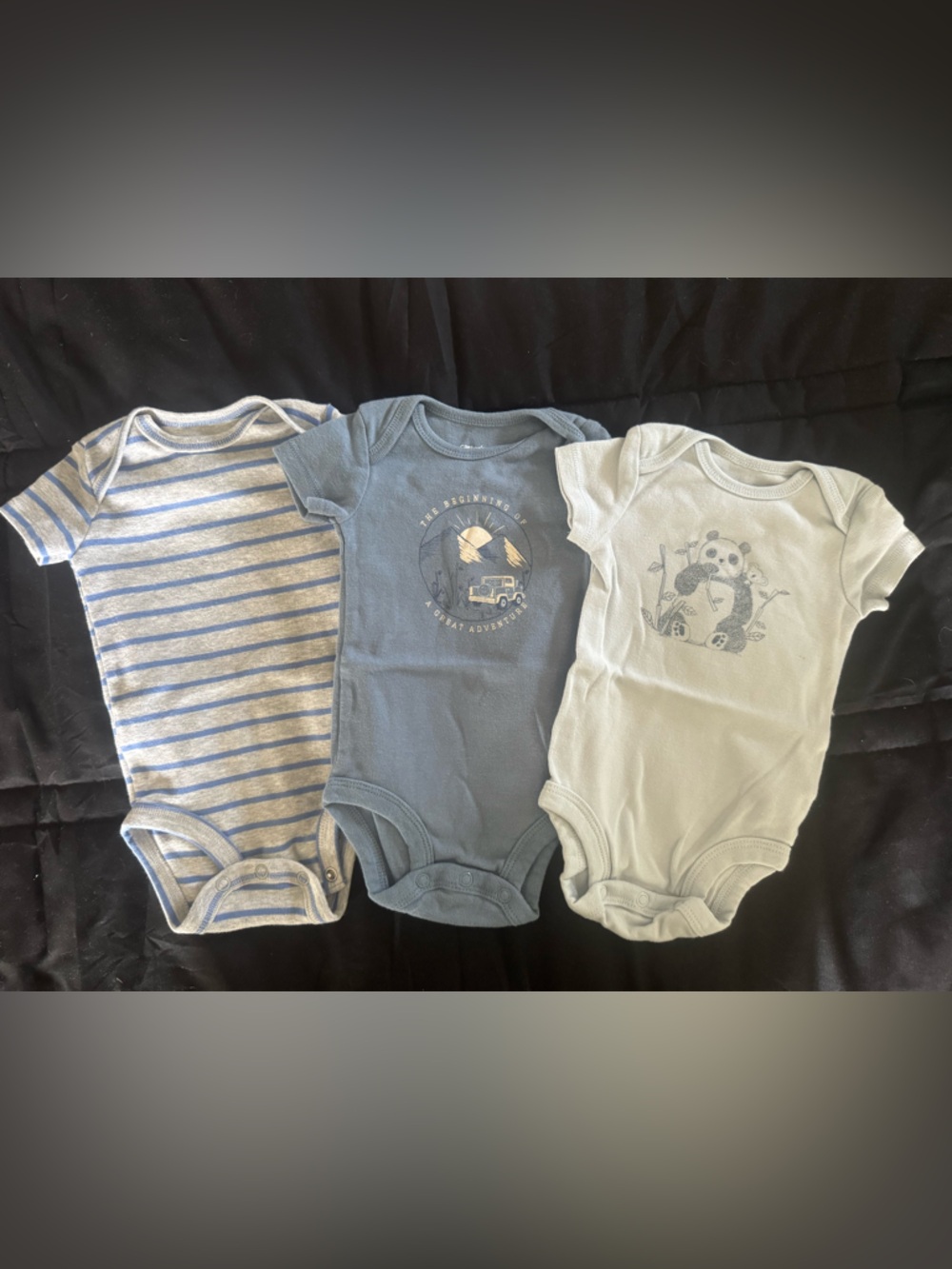 Carter's Baby One-Piece Bodysuits in Blue, Gray, and Light Blue